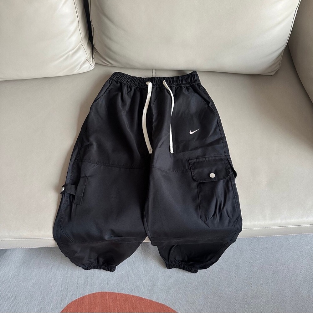 Nike Black Cargo Shorts with White Accents
